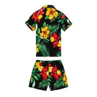 Hawaii Hangover Boy Flower Black риза и къси панталони Кабана комплект размер 4