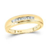 14k жълто злато кръгла диамантена сватбена лента пръстен cttw