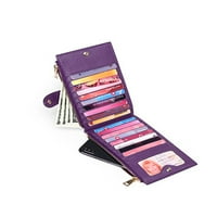 Секси танцови жени портмоне голям капацитет Притежател на кредитна карта RFID Блокиране на портфейла Muti-Pocket Clutch Bag Coin Handbag Purple 20.5*