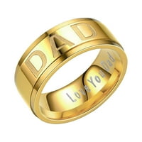 Jiyugala пръстени за мъже Татко Ден на бащата сплав сребърна плоча бижута ретро сребро на бащиния ринг чар за мъжки бижута пръстен