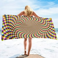Абстрактно изкуство решетка микрофибър естествена плажна кърпа пясък безплатни плажни кърпи извън големи сухи вихри за баня кърпи на открито къмпинг