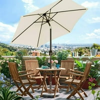 Voguele patio umbrella tilt регулиране на слънчевия нюанс с ребра алуминиев балдахин 7.5ft UV устойчив шестоъгълник колянове