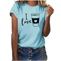 Женски тениски с къс ръкав любов сърце отпечатана графична тениска crewneck приятелка подаръци летни дрехи
