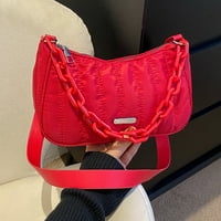 Жени бродерия нишка Hobo Bag Fashion Chain Decoration Messenger чанта за подарък червено