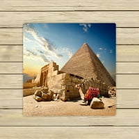 Камила почива близо до руини вход на пирамидни кърпи, плажен басейн басейн Sprot Travel Hand Spa кърпа