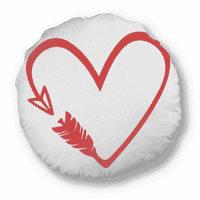 Червен дизайн стрелка Сърце илюстрация кръгла възглавница за декорация на домашна декорация
