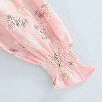 Franhais Baby Girls Summer Jumpsuit, флорални презрамки вратовръзки Ruched Long Romper, Toddler Girls Sling Long Pant
