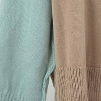 Есенни пуловери за жени модерни плюс размер ежедневно кръгло шия свободен отпечатани върхове с дълъг ръкав пуловер блуза khaki xl