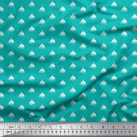 Soimoi Grey Rayon Fabric Yacht & Waves Морски отпечатан двор