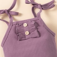 Бебешки момичета, оребени оребени ореби Romper+Floral Shorts, комплект за улично облекло за 0- месеца