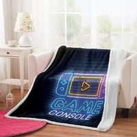 GamePad Gamer Bendlet Gaming Тема Ultra Soft Flannel одеяло за момчета мъже, леко уютно плюшено одеяло за диван диван хол, одеяло за спалня за хол, одеяла за къмпинг