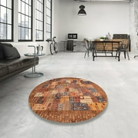 Ahgly Company Machine Wareable Indoor Square Abstract Bronze Brown Area Rugs, 7 'квадрат
