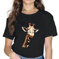 Любов жираф жените диви животни любители на жирафа тройници за момиче тениска
