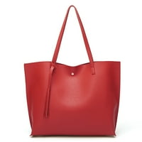 Colisha Tassel Tote кожена чанта за жени, дами голям капацитет модна чанта за чанти за чанти за рамо чанта чанти за чанти за пратеник за жени за пазаруване - червено