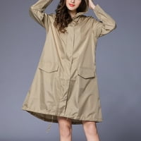 Pxiakgy Зимни палта за женско яке за дъжд на открито водоустойчиво ветроустойчиво палто khaki + m