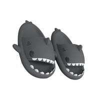 Pudcoco Ladies Mens Cute Shark Flippers Non-Slip Shark's Mouth Open Chlippers