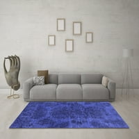 Ahgly Company Indoor Round Резюме Сини килими за модерна зона, 6 'кръг