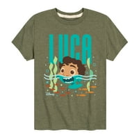 Лука - половин човешко полу -морско чудовище Лука - малко дете и младежки графична тениска с къс ръкав