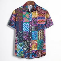 pxiakgy мъжки ризи ръкав цветна хавайска риза Кардиганска риза Трутлинек къси мъжки плажни мъже ризи, както е показано + xxl