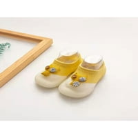 Tenmi Infant Crib Shoe Cubber Soft Sole Sock Slipper Slip on Floor Flippers First Walker Whing Shoes Baby Packwork Comfort Жълта котка 8c-9c