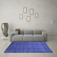 Ahgly Company Machine Wareable Indoor Tructangle Резюме сини килими за модерна зона, 2 '4'