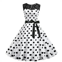 Дамски летни рокли ежедневни 1950 -те винтидж люлеещи се точки дантелени абитуриентски абитуриентски парти бохо рокля