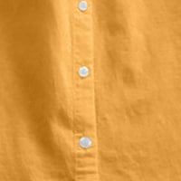 Forestyashe женски върхове блуза памучно бельо плътна риза с дълъг ръкав с копчета за максимални върхове ежедневни ризи