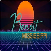 Benoit Mississippi Vinyl Decal Stiker Retro Neon Design