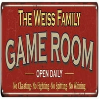 The Weiss Family Gift Red Game Room Metal Sign 206180038262