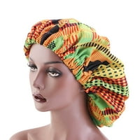 Жени модни африкански флорални печат двоен слой капачки еластични грижи за грижа за косата