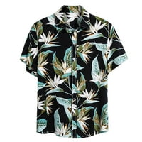 NJOEUS Summer Tops Мъжки тениски Мъжки ежедневни етнически къси ръкави Хавайски риза за ваканция в стил блуза тениска големи и високи ризи за мъже на клирънс