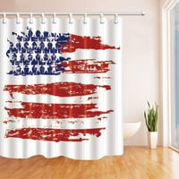 Пръскане на американския флаг Деня на независимост Полиестер тъкан за баня за баня завеса за душ