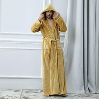 Deepwonder женски мъже с качулка роба фланел с пълна дължина халат топла пижама халат l