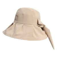 шапка обиколка слънцезащитен крем шапка женски твърд цвят голям ръб рибар шапка анти-ултравиолет лятна слънчева шапка с лък