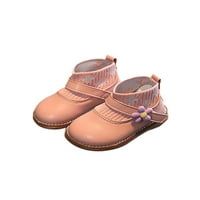 Eloshman Child Breathable Knit Ankle Boots Party Floral Cute Elastic Short Bootie Pink 6.5C