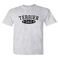 Териер татко - кучешки кучешки приятел малък баща - тениска за тениска на униза памук