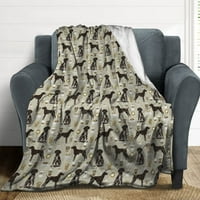 Модерен фланелен руно хвърлете одеяло немски перитор за указател за домашни любимци за домашни любимци за всички сезони Уютни легло