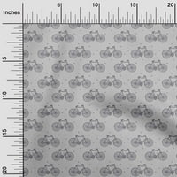 OneOone Organic Cotton Voile Fabric Dot & Bicycle Block Print Fabric по двор