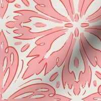 Органична памучна сатена тъкан мазнини квартал - женствена флорална мащабна ръчно изтеглена крайбрежна баба от печата по поръчка от спор с лъжица