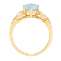1,72ct кръгла изрязана синьо симулиран диамант 14k жълто злато годишнина годежен пръстен размер 6.5