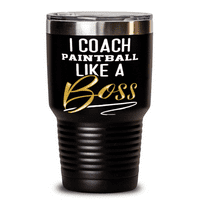 Треньор Пейнтбол като шеф - 30oz черна халба за подарък за треньори за треньори
