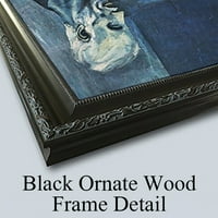 Giovanni Fattori Black Ornate Wood Famed Double Matted Museum Art Print, озаглавен - Buttero on Horseback and White Mule