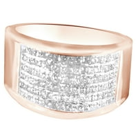 Белият естествен диамантен пръстен в 10K розово злато