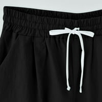 Тренировъчни къси панталони стърчащи къси панталони с джобове за жени жени Лято високо талийско памучно бельо панталони плюс размери къси панталони Lacing Beach Workout Pocket Пет точки панталони