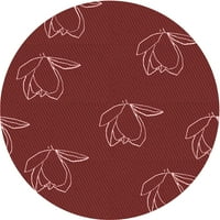 Ahgly Company Indoor Round Marveded Cranberry Red Area Rugs, 8 'Round