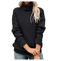 Женски пуловер есен и зимен моден ежедневен о-образен твърд цвят дълъг ръкав пуловер пуловер