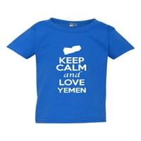 Запазете спокойствие и обичайте йеменските хора Патриотично дете деца тениска