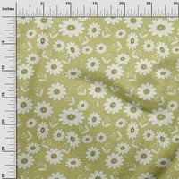 OneOone Viscose Jersey Olive Green Flab Florals Sheing Craft Projects Fabric отпечатъци от двор