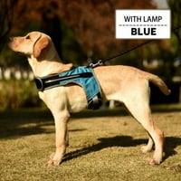 Домашно куче отразяващ сбруя за гърдите за домашни кучета, сбруя на гърдите, K-образна светеща LED сбруя за средни и големи кучета Нощни пътувания, синьо
