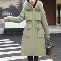 Wangxldd женски моден есен и зима тънък сгъстяващ топло памучно яке със средна дължина